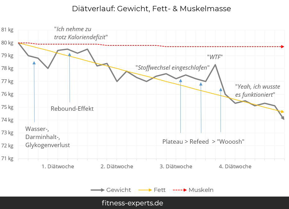 Gewichtsverlauf als einfache Visualisierung fuer eine Basisdiaet